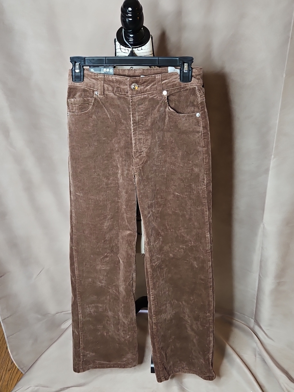 H&M Divided Brown Corduroy High Waisted Wide Leg Pants Size 4 New with tags